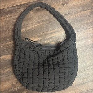 Black Quilted Women's Bag (dark gray color)